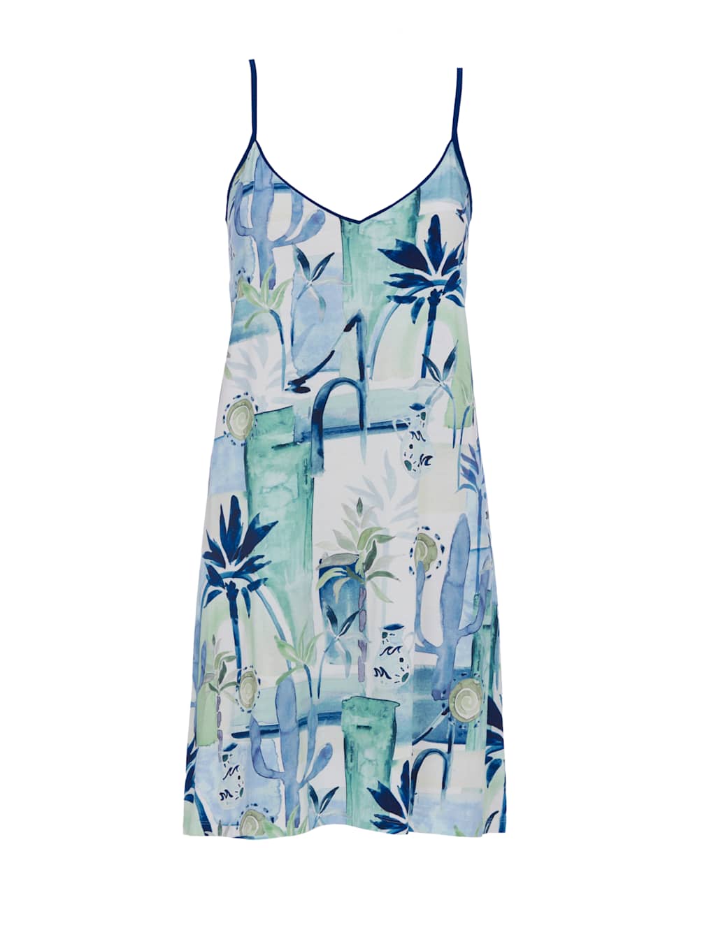 Cotton Blend Watercolour Print Chemise 2 of 4