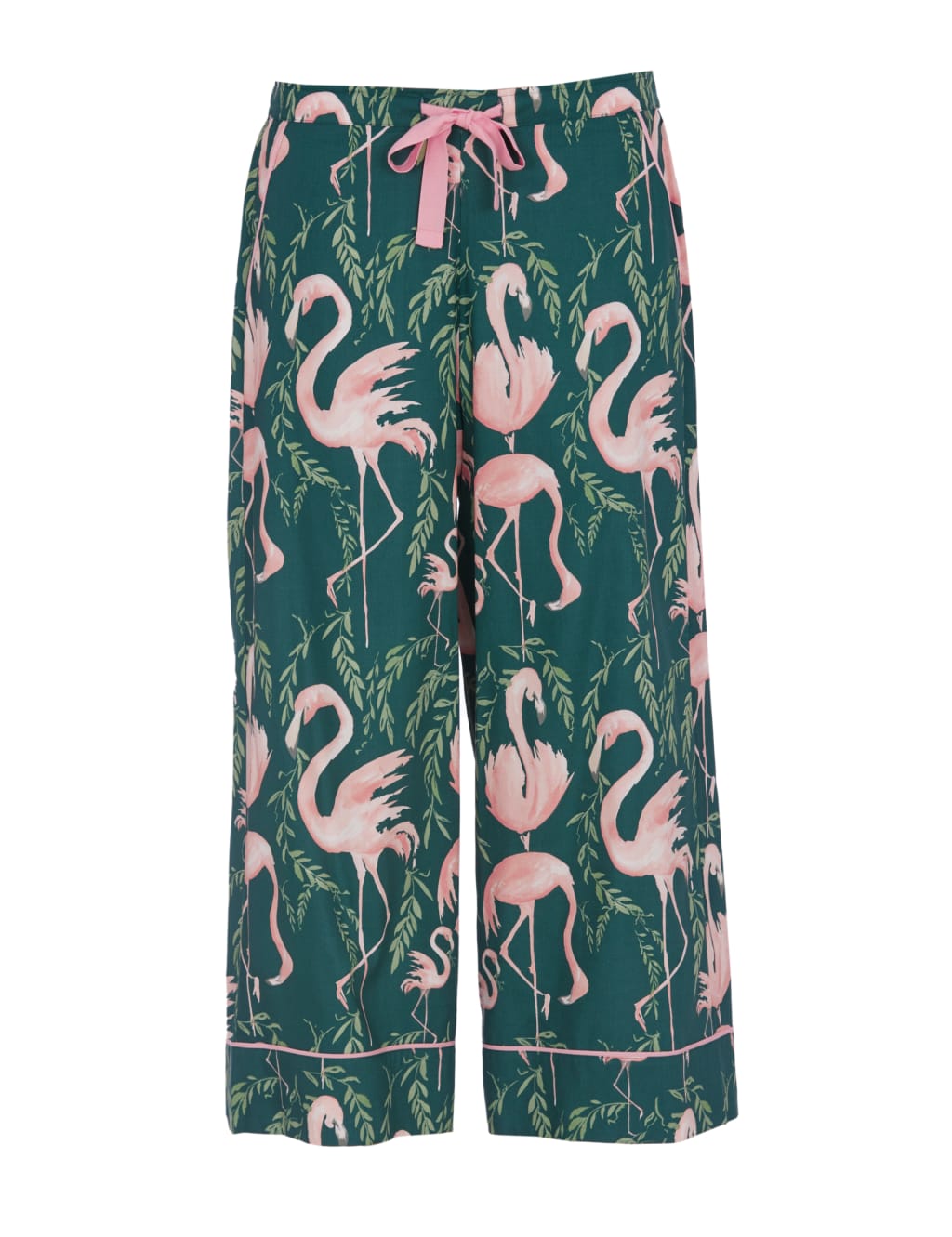 Cotton Modal Flamingo Cropped Pyjama Bottoms 2 of 4