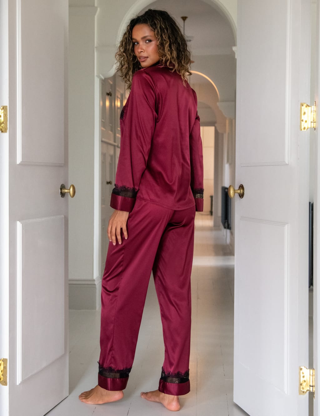 Satin Lace Pyjama Set 3 of 8