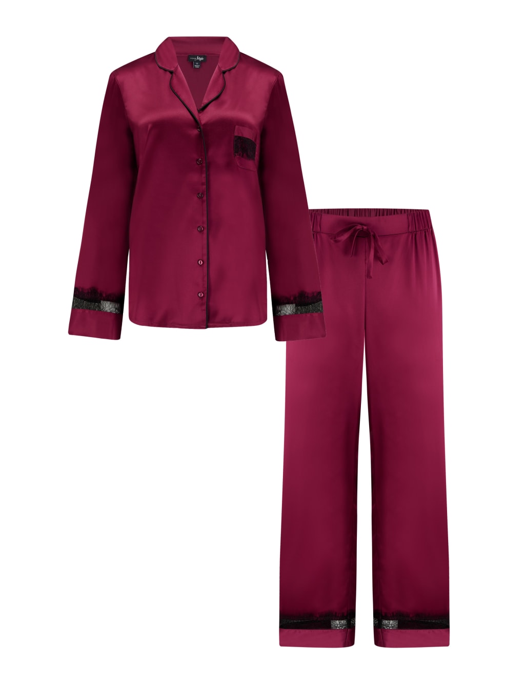 Satin Lace Pyjama Set 2 of 8
