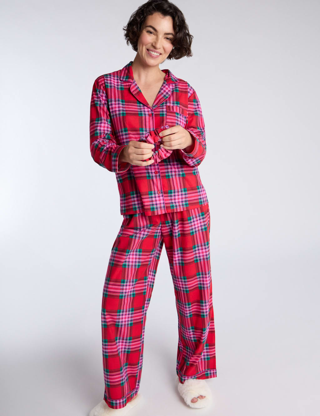 Fleece Checked Pyjamas Boux Avenue M&S