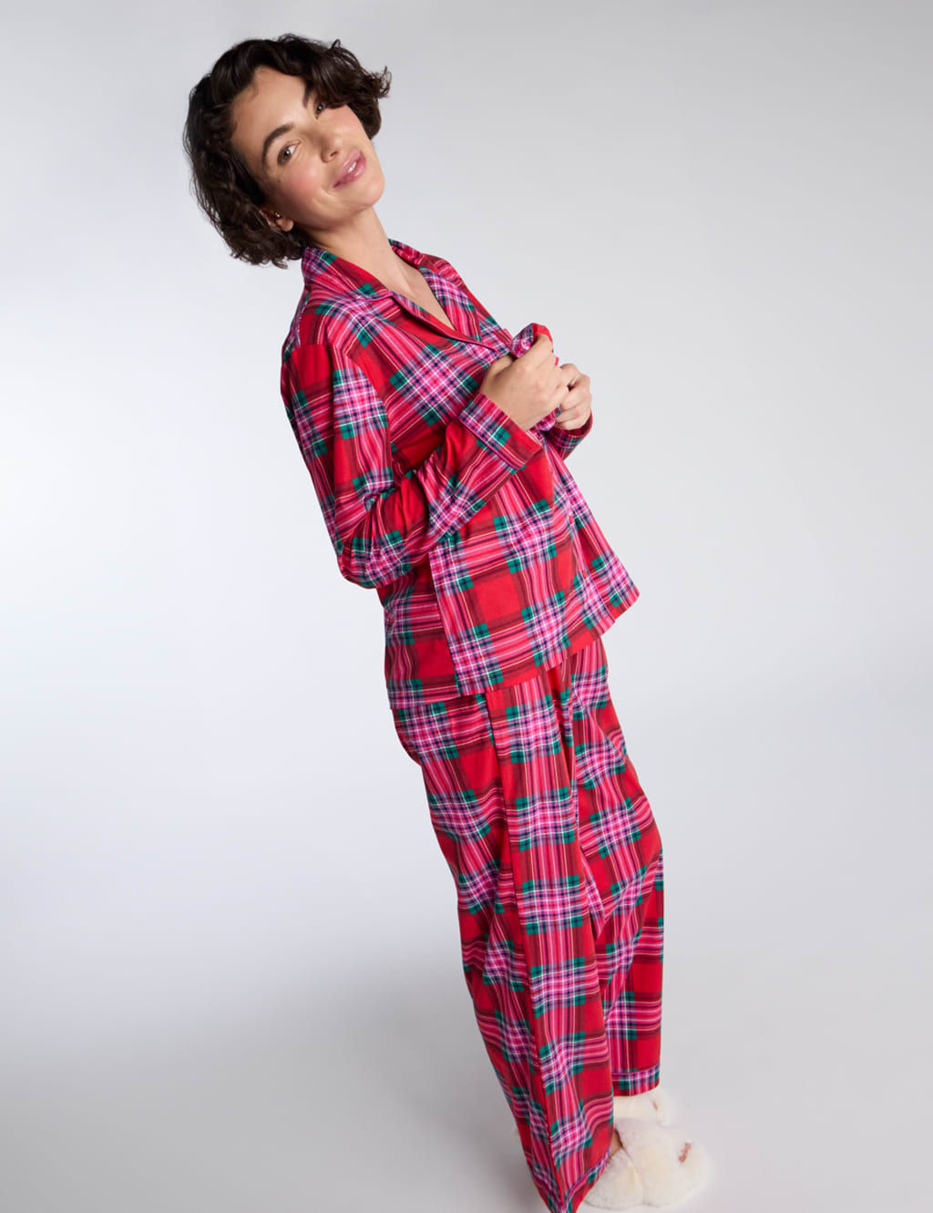 Fleece Checked Pyjamas Boux Avenue M&S