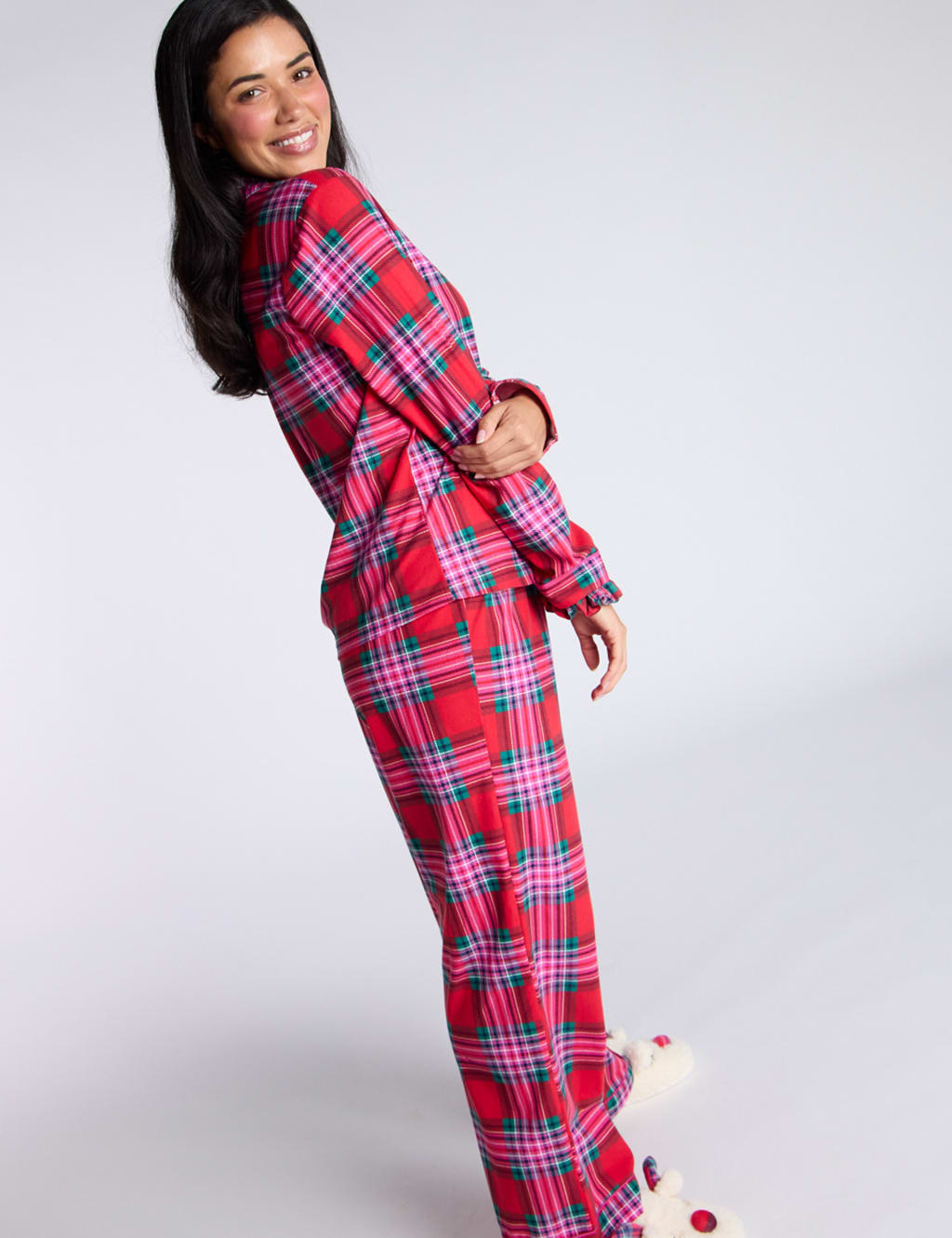 Fleece Checked Pyjamas Boux Avenue M&S