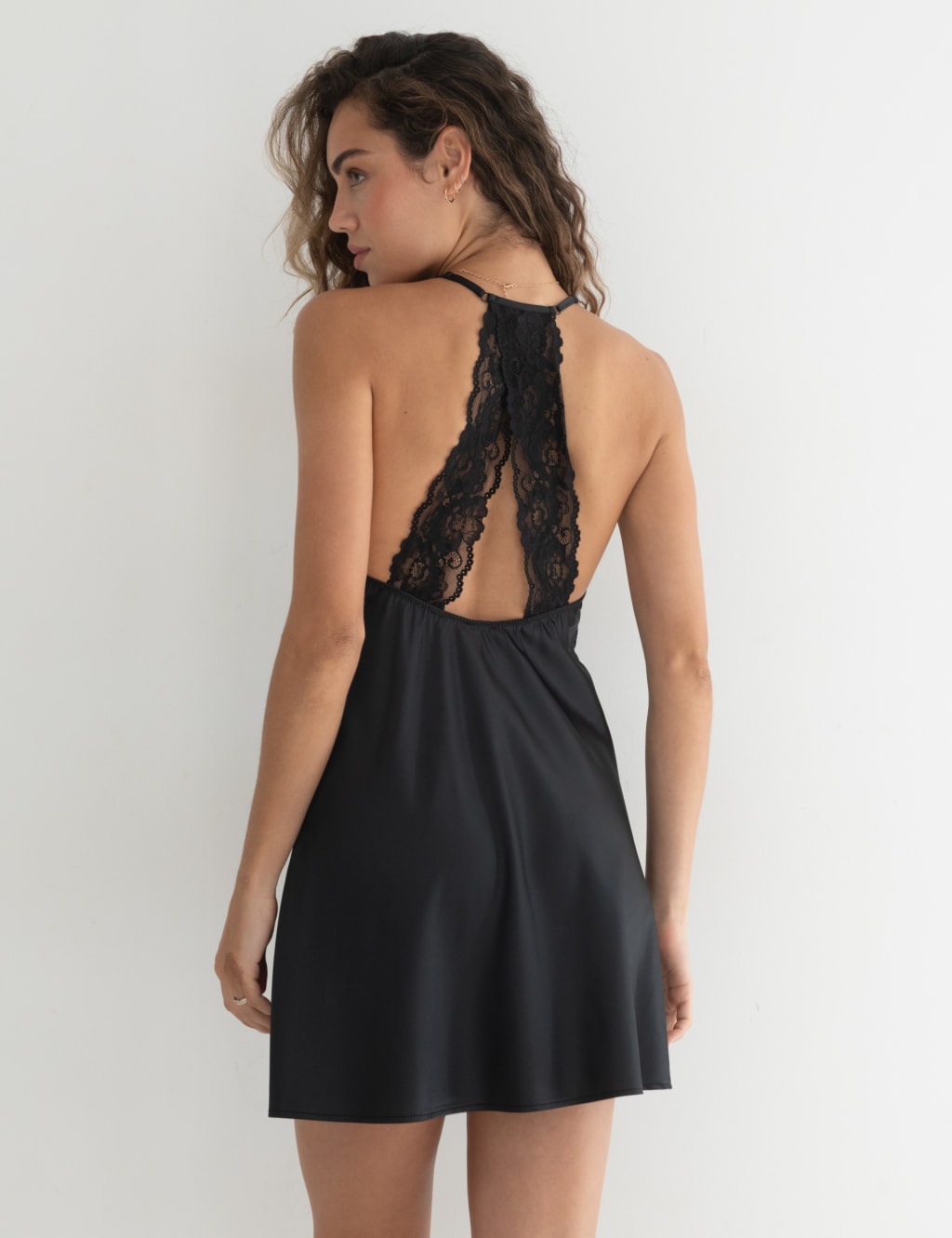 Dusk Satin Lace Trim Strappy Chemise 7 of 9