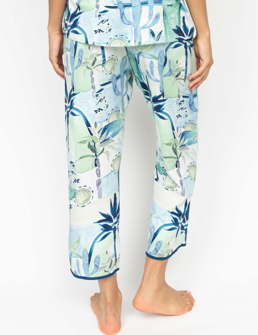 Cotton Modal Tropical Cropped Pyjama Bottoms 4 of 4