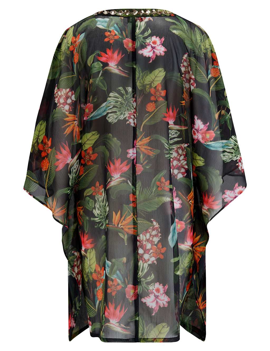 Chiffon Embellished Printed V-Neck Mini Kaftan 6 of 7