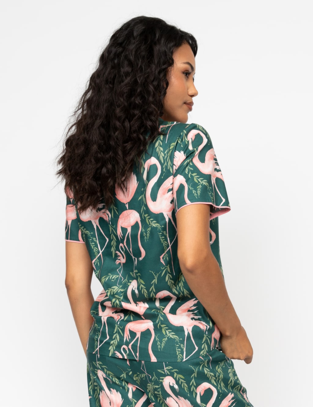 Cotton Modal Flamingo Pyjama Top 4 of 4