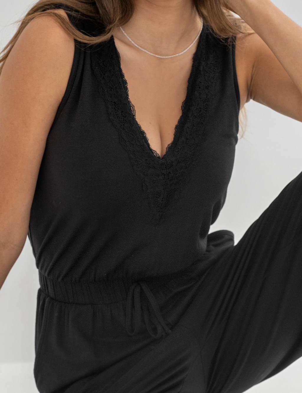 Wide Leg Lace Trim Cropped Playsuit 8 of 9