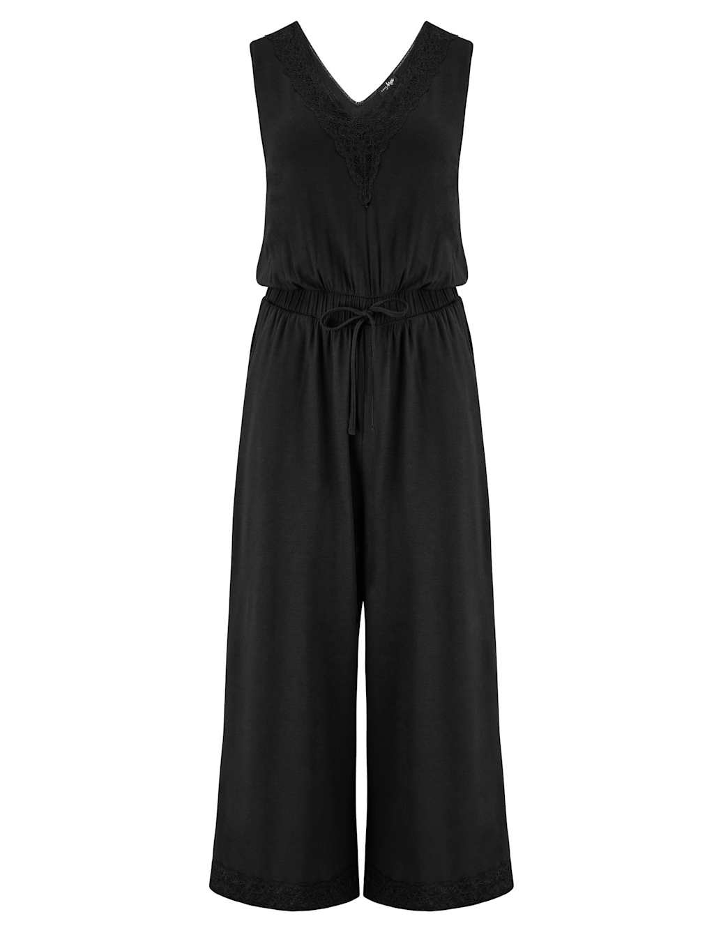 Wide Leg Lace Trim Cropped Playsuit 2 of 9