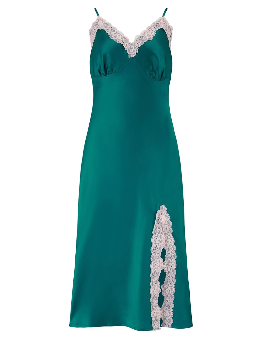 Satin & Lace Strappy Chemise 2 of 9