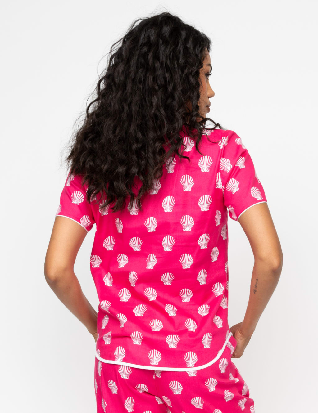 Cotton Modal Shell Print Pyjama Top 3 of 3
