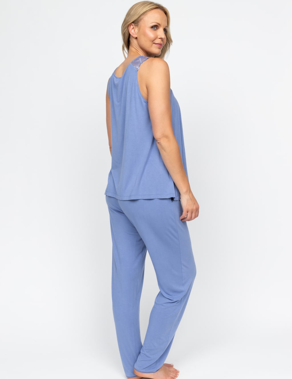 Modal Rich Lace Trim Pyjama Set 4 of 4