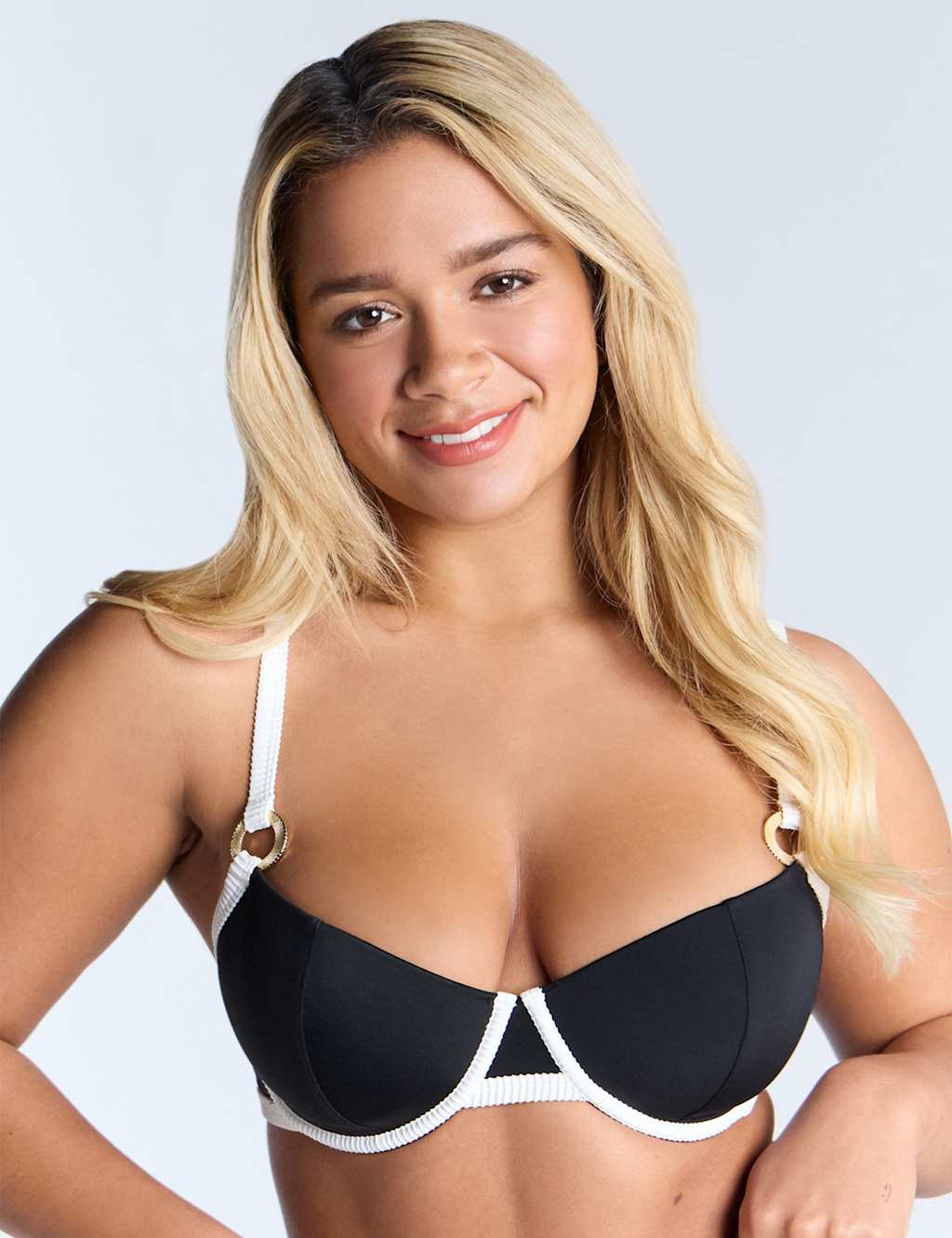 Mambo Monochrome Wired Padded Bikini Top B-G 3 of 7