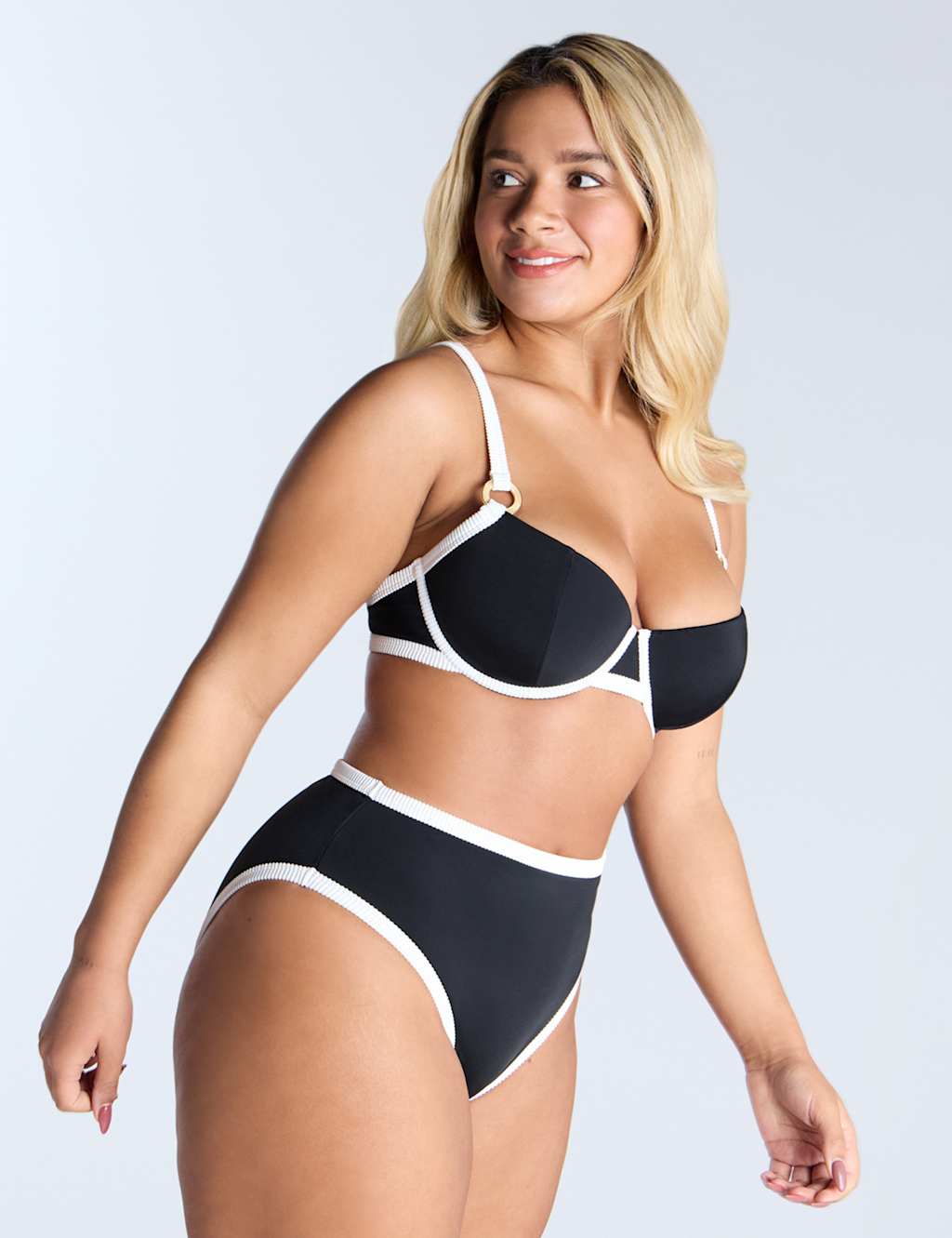 Mambo Monochrome Wired Padded Bikini Top B-G 5 of 7