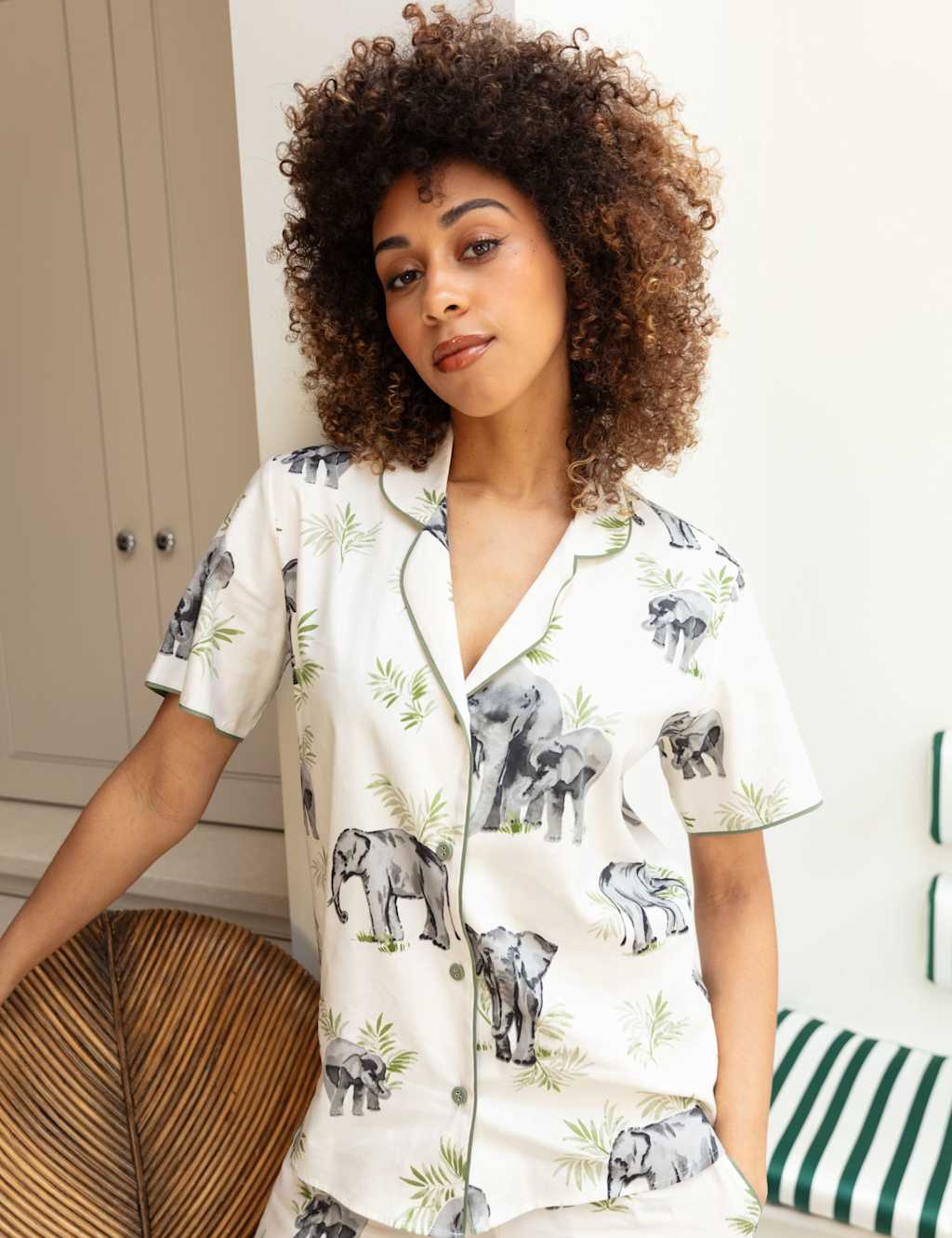 Cotton Modal Elephant Pyjama Top 4 of 4
