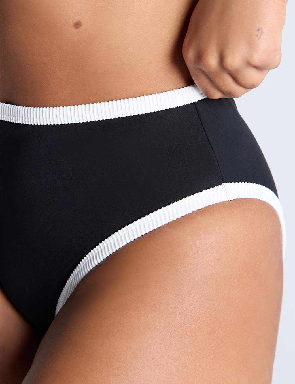 Mambo Monochrome High Waist Bikini Bottoms 3 of 3