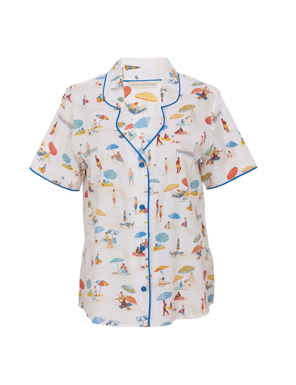 Cotton Modal Beach Print Pyjama Top 2 of 3