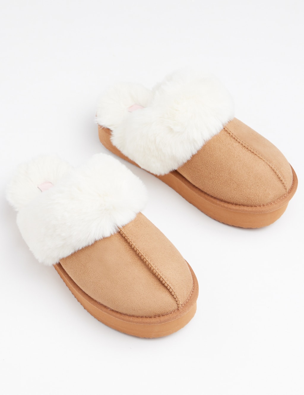 Faux Fur Cuff Flatform Mule Slippers 4 of 5