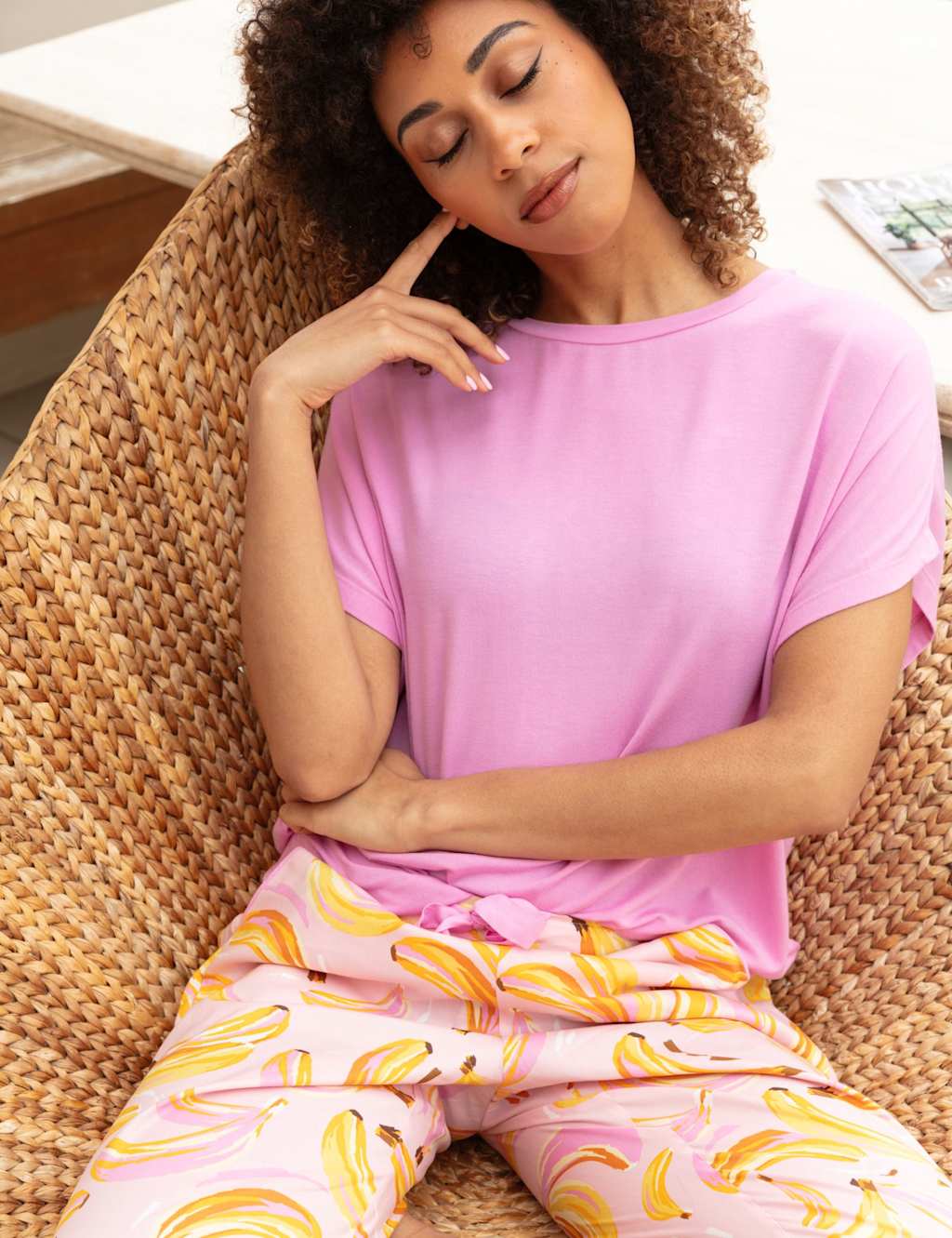 Cotton Rich Banana Cropped Pyjama Bottoms 4 of 4