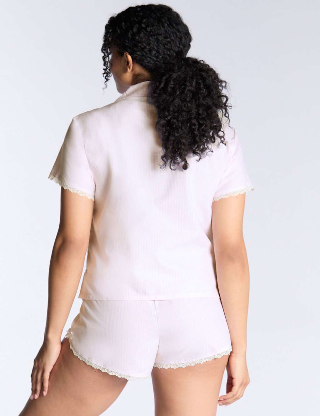 Pure Cotton Striped Revere Shortie Set 3 of 5