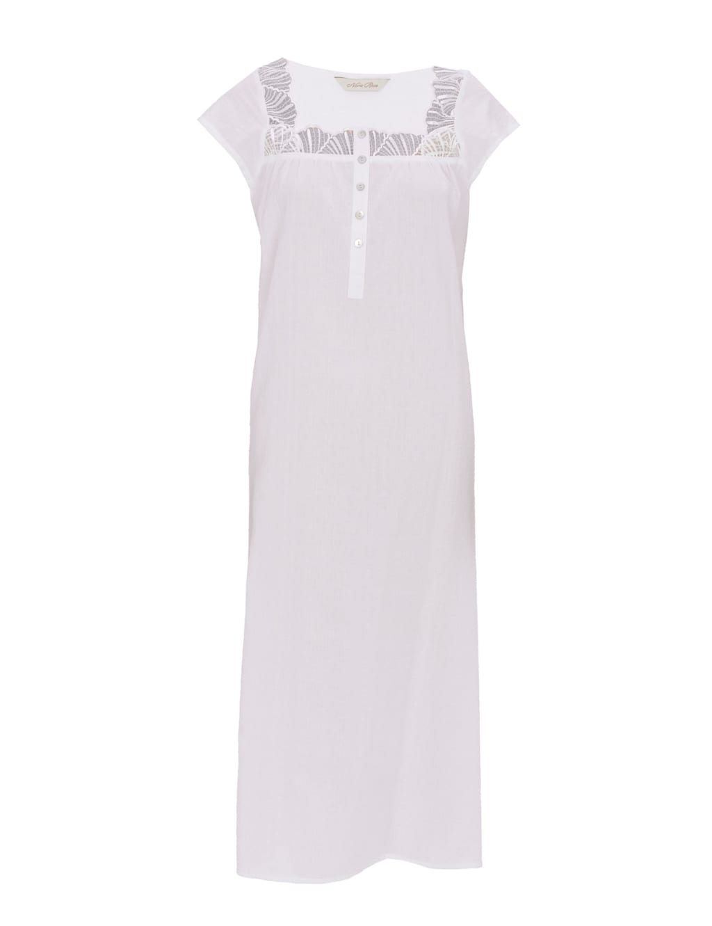Pure Cotton Seersucker Lace Trim Nightdress 2 of 4