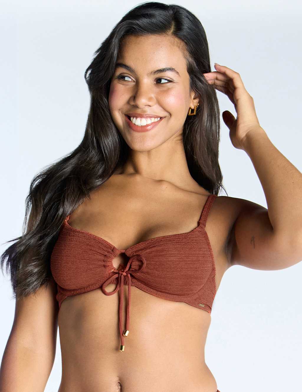 Miranda Textured Wired Bandeau Bikini Top 6 of 7