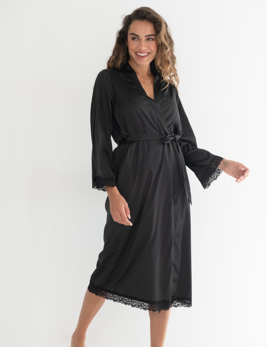 M&s silk dressing gown online