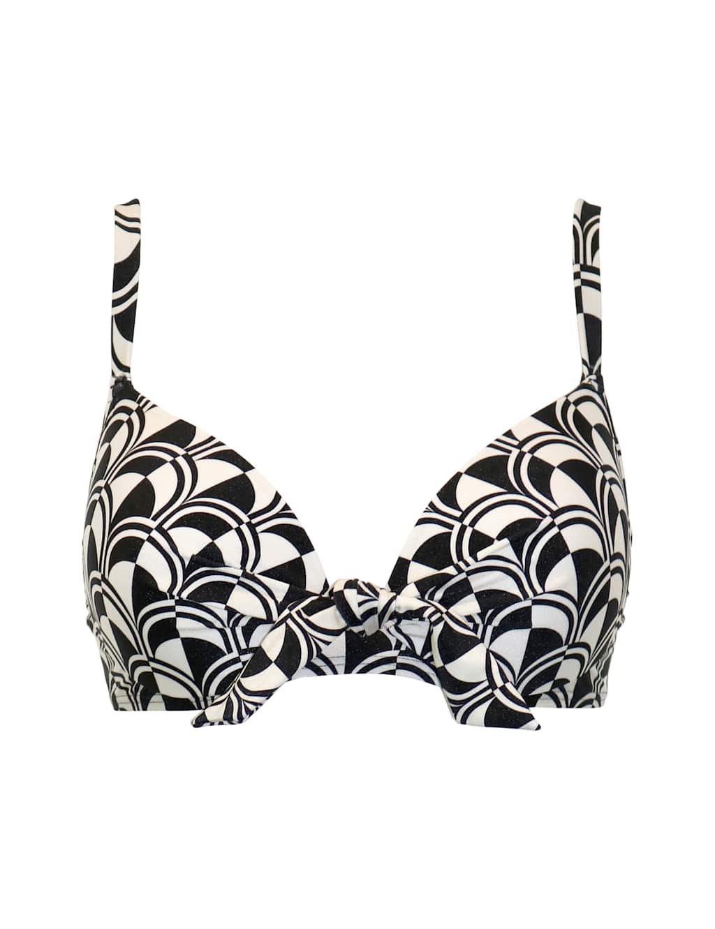 Casablanca Printed Wired Tie Detail Plunge Bikini Top 2 of 8