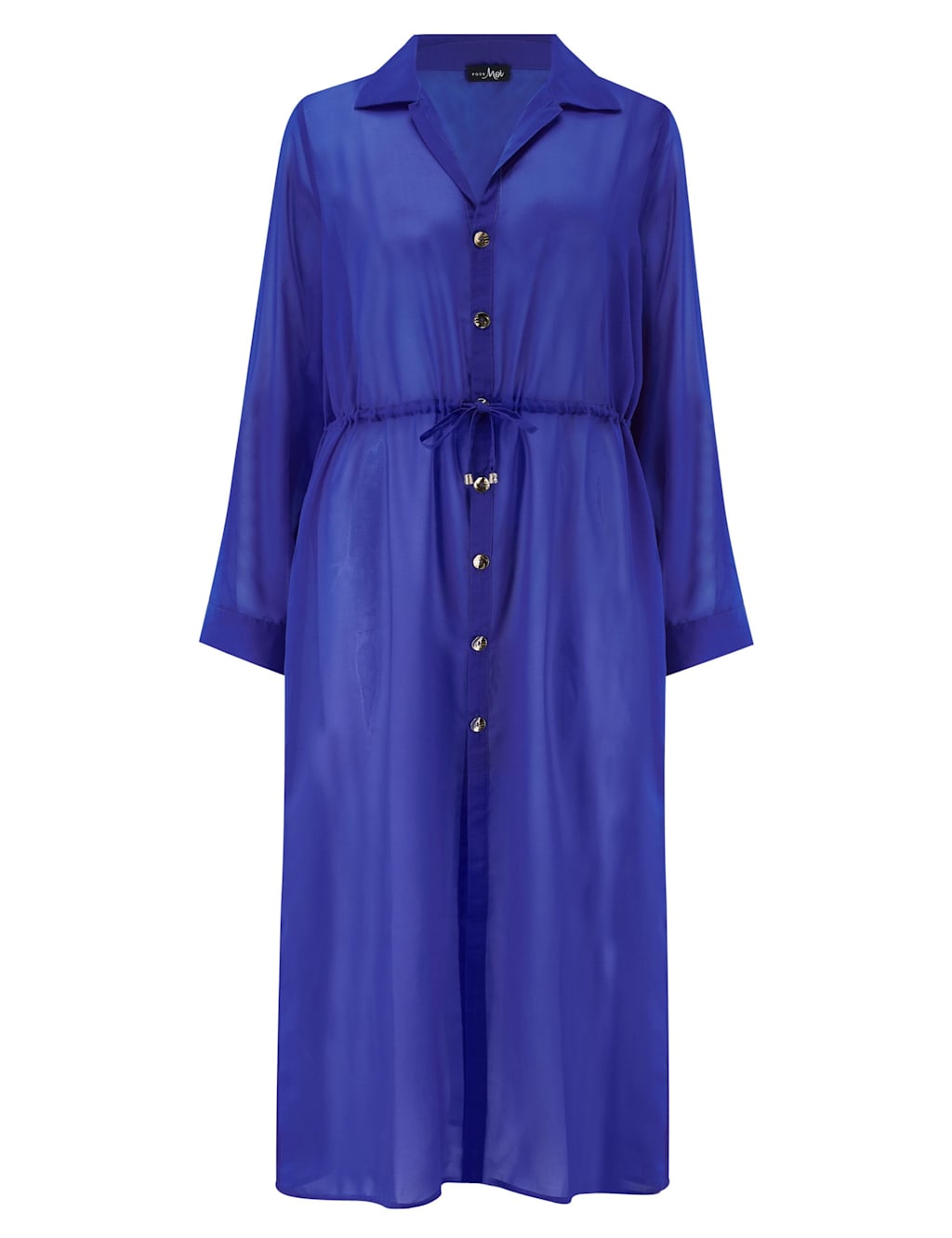 Chiffon Tie Waist Midaxi Beach Shirt 2 of 5