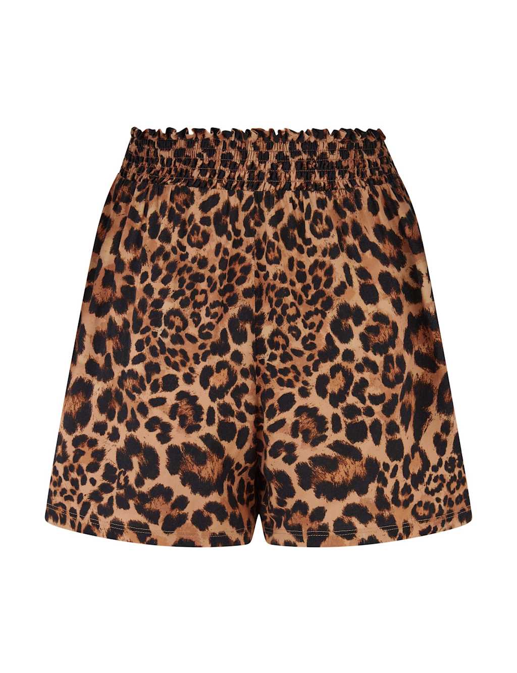 Animal Print High Waisted Shirred Beach Shorts 6 of 6
