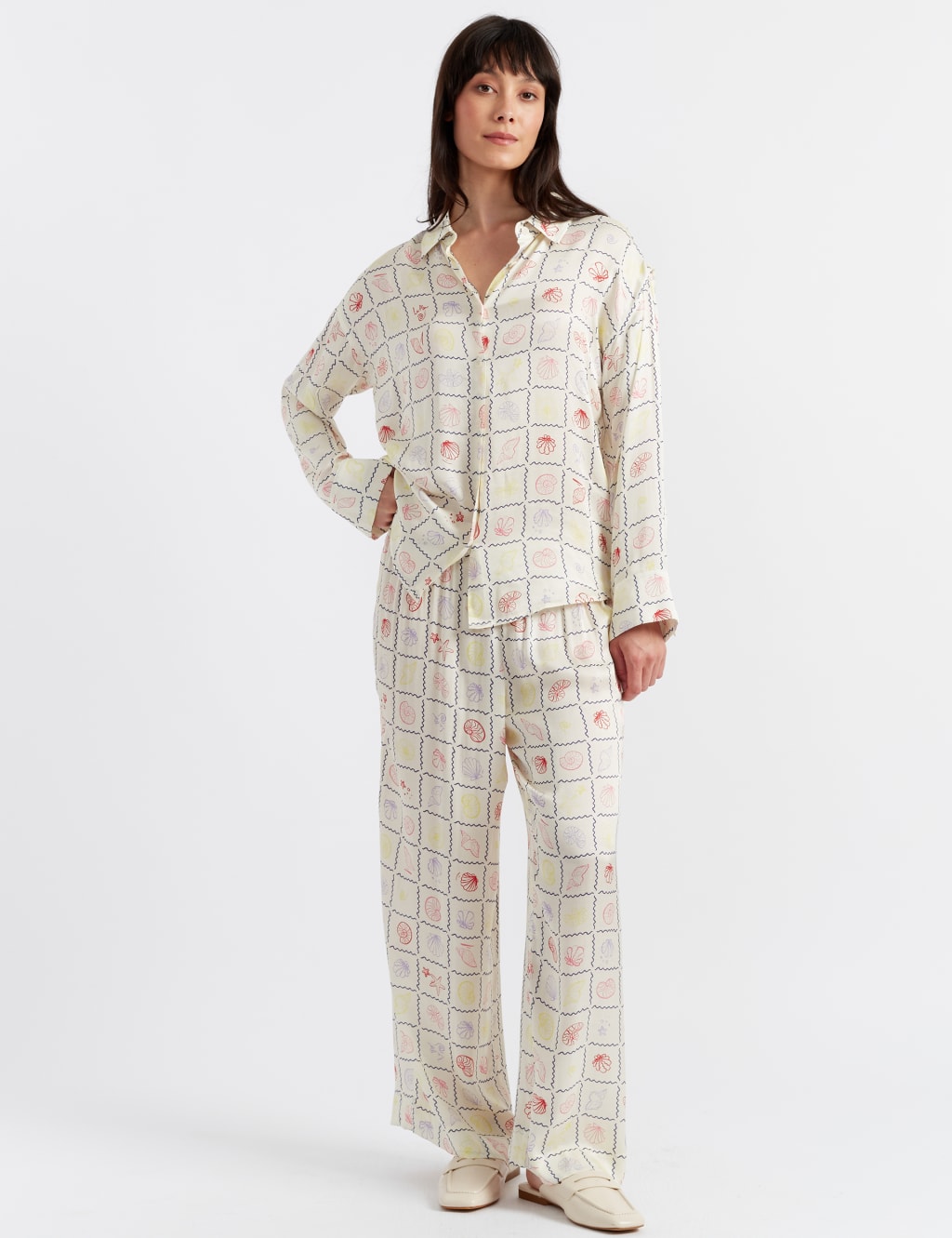 Printed Wide Leg Trousers 1 of 2