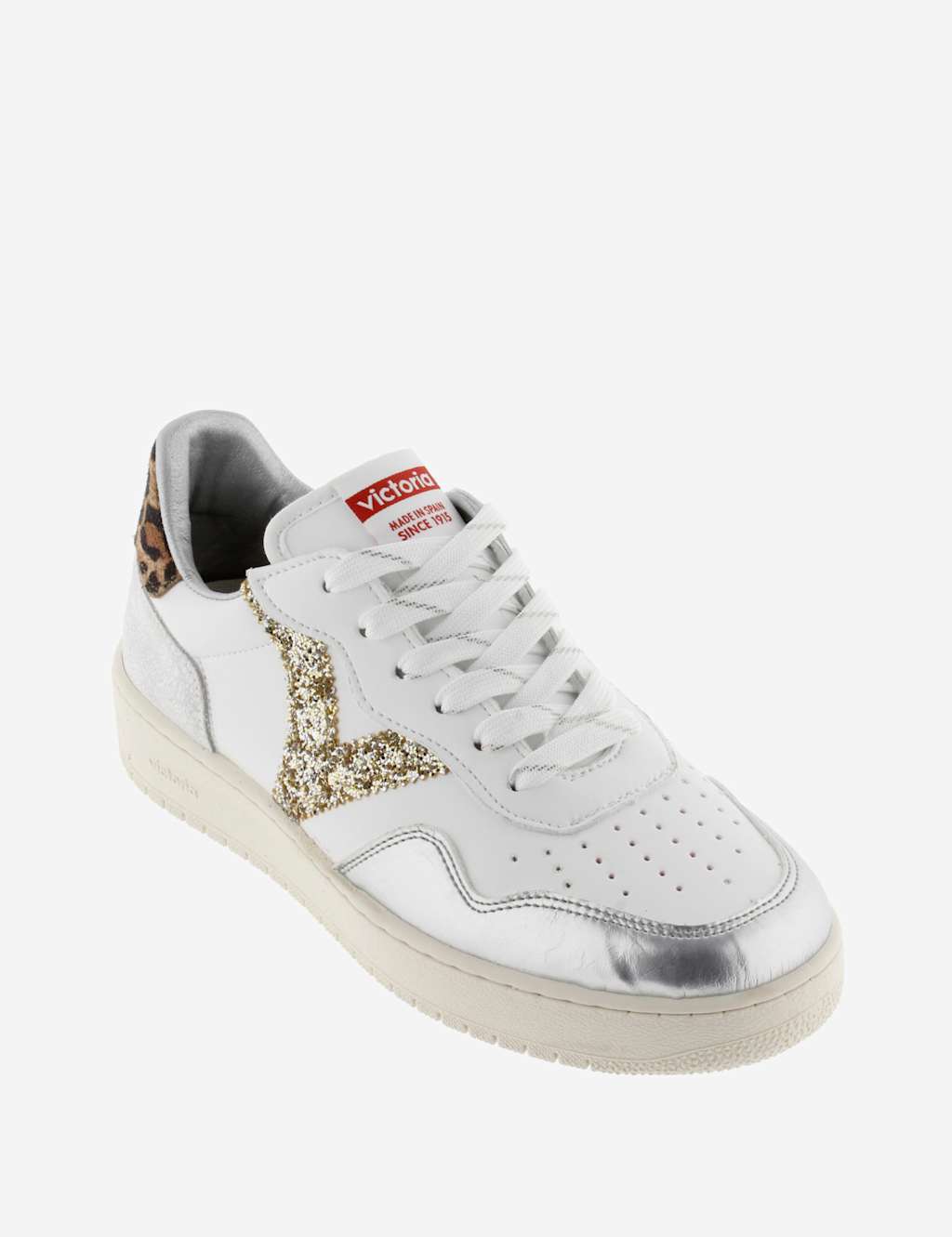 Madrid Leopard Leather Lace-Up Trainers 3 of 6