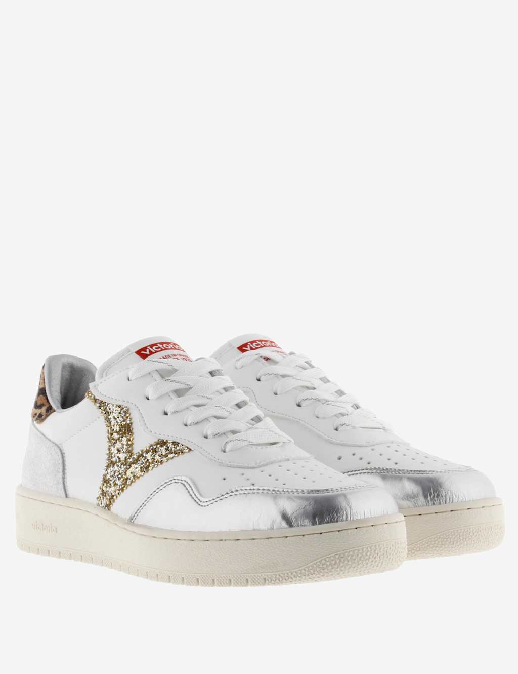 Madrid Leopard Leather Lace-Up Trainers 2 of 6