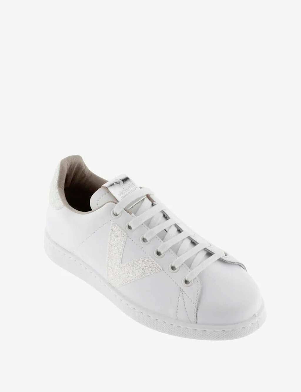 Tenis Glitter Leather Lace-Up Trainers 3 of 5