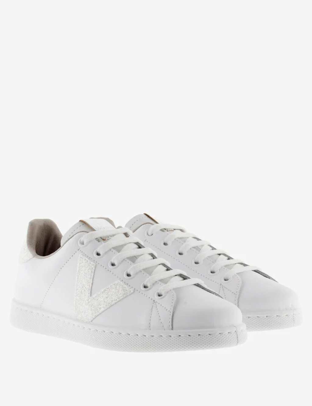 Tenis Glitter Leather Lace-Up Trainers 2 of 5