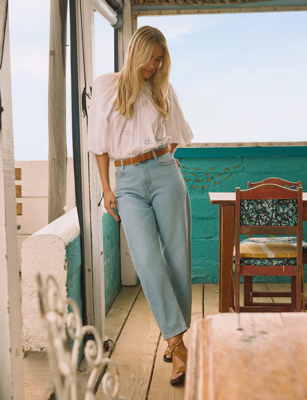 Pure Cotton Denim Barrel Jeans 3 of 5