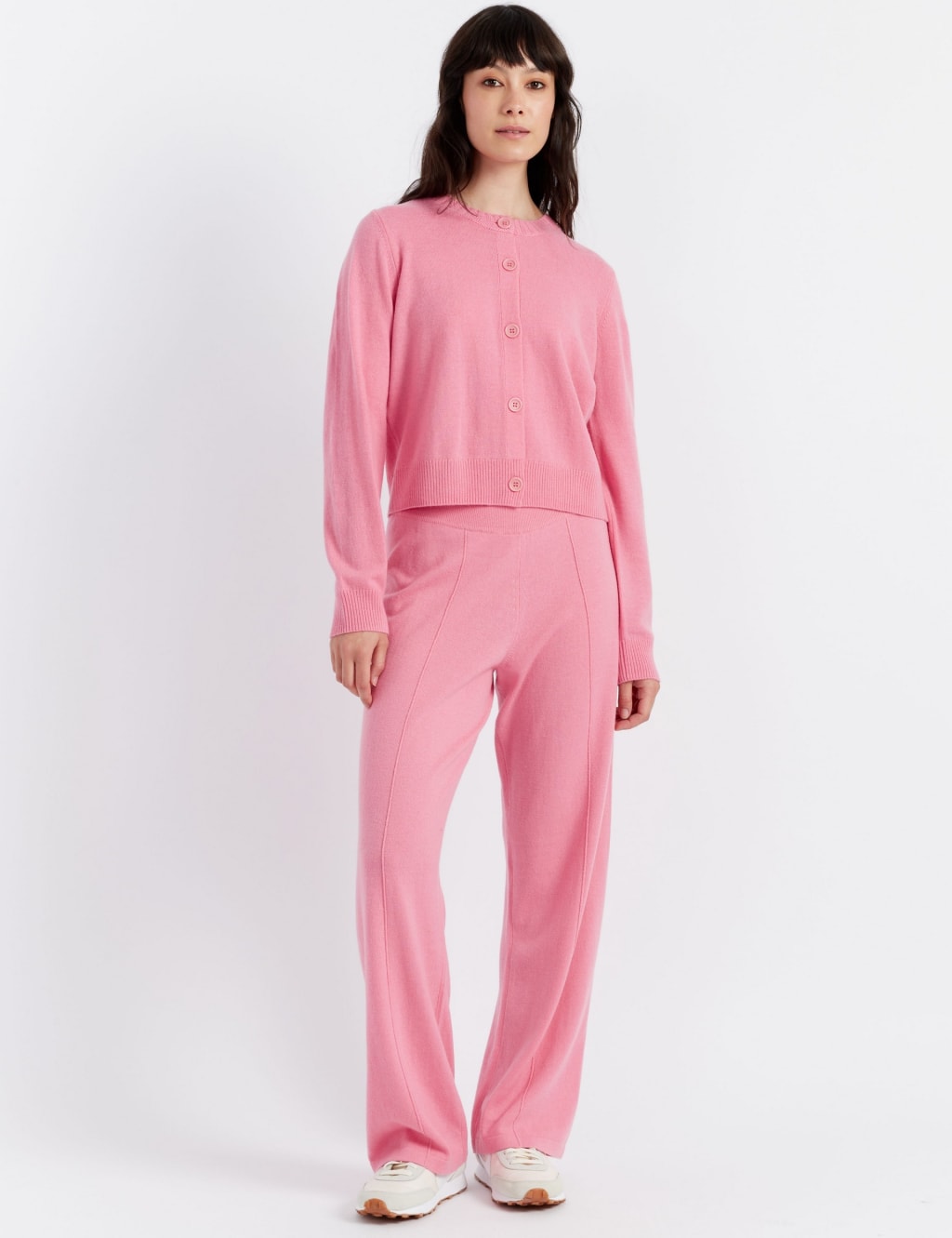 Wool Rich Wide Leg Relaxed Joggers with Cashmere 1 of 3
