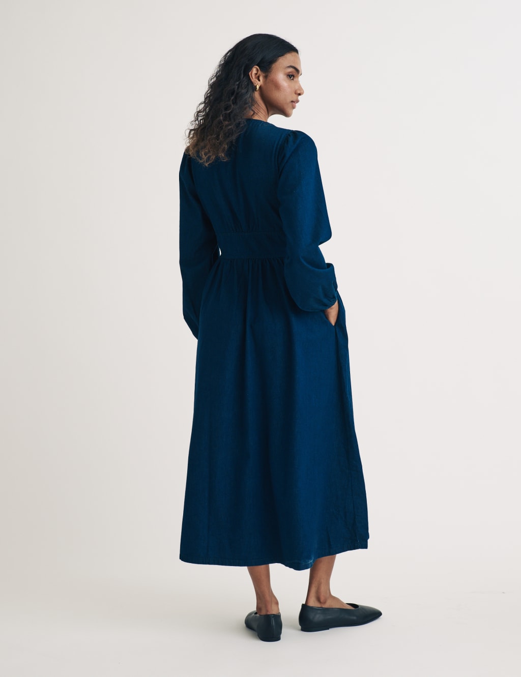 Denim V-Neck Midaxi Tea Dress | Nobody's Child | M&S