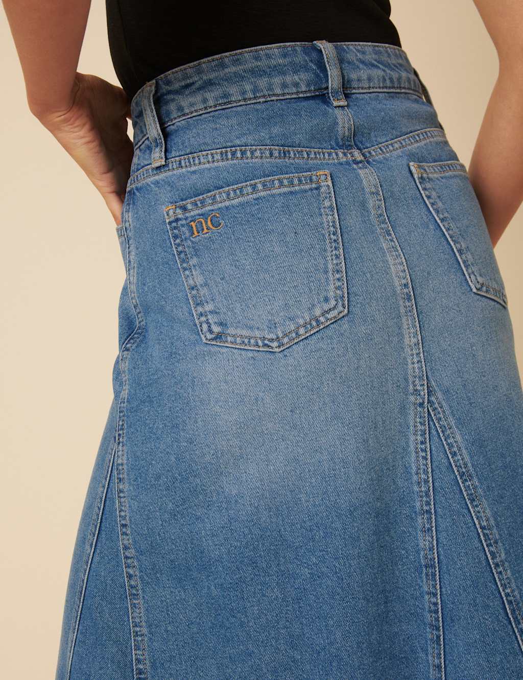Denim Midi Skirt 7 of 7