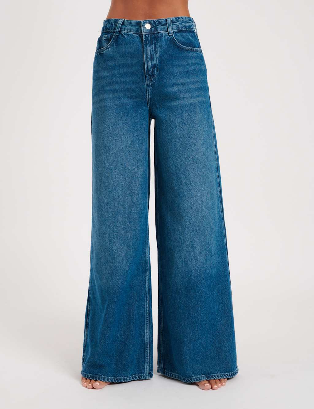 High Waisted Wide Leg Palazzo Jeans