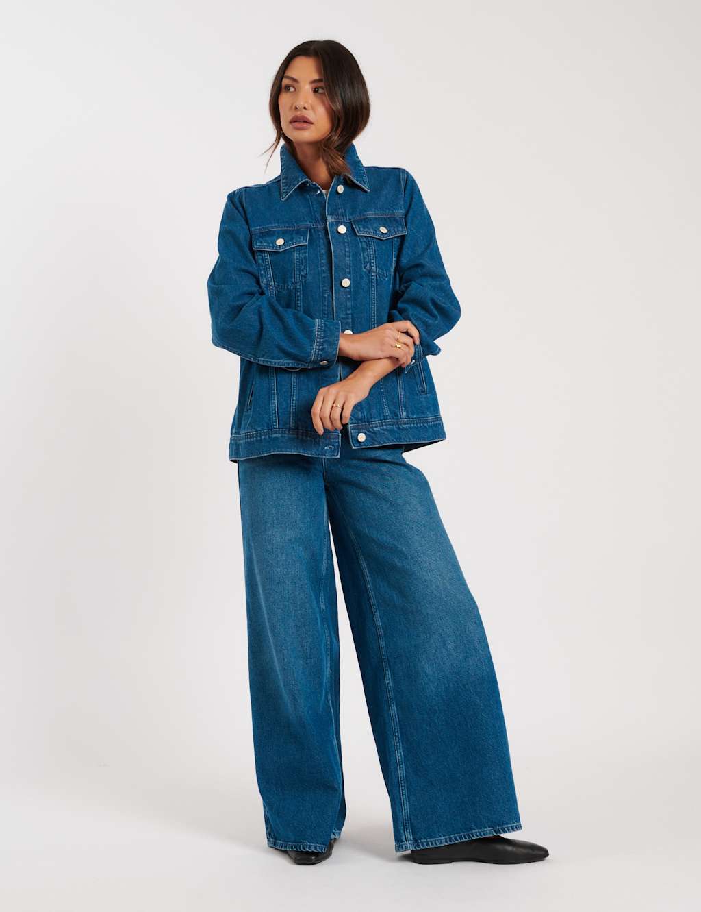 High Waisted Wide Leg Palazzo Jeans 3 of 5