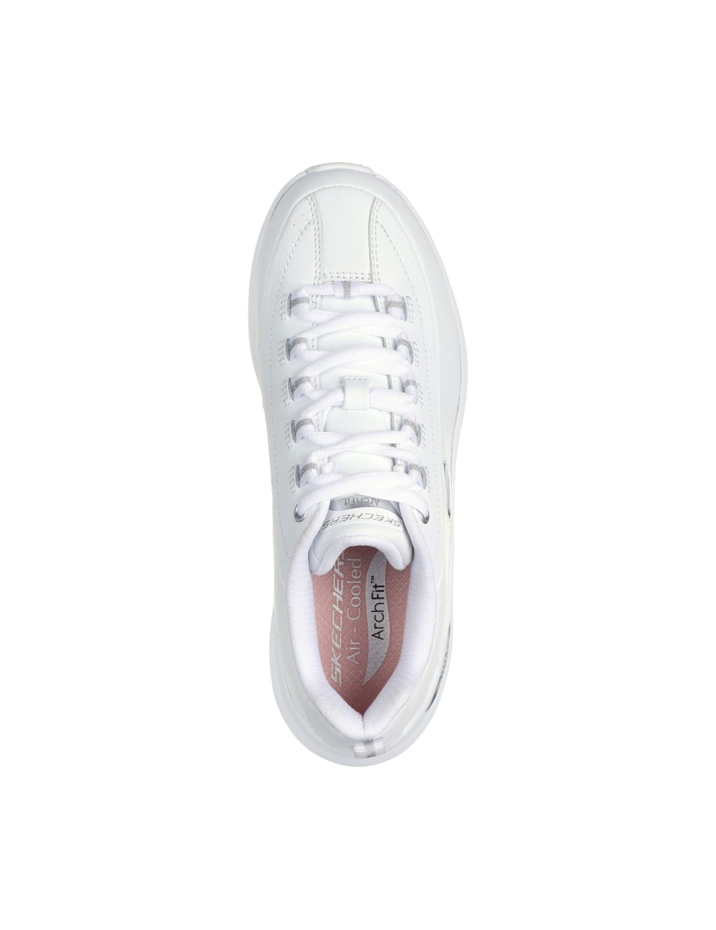 White leather skechers womens store