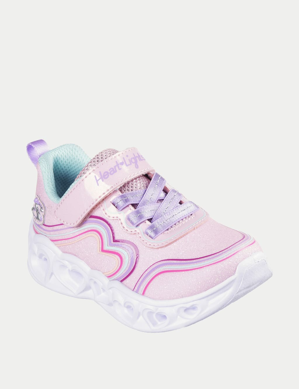 Kids Heart Lights Retro Trainers 4 Small 9 Small