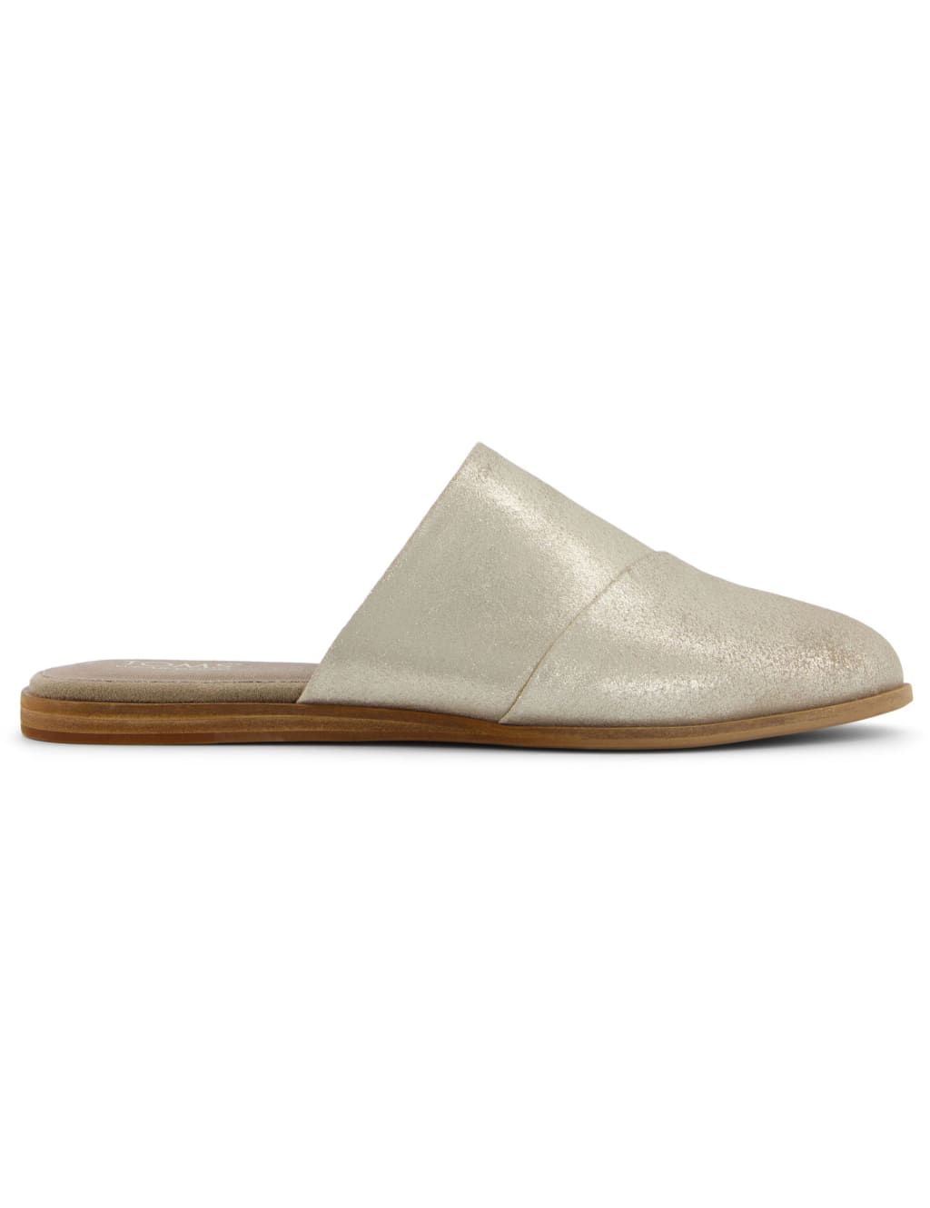 Leather Metallic Slip On Mules