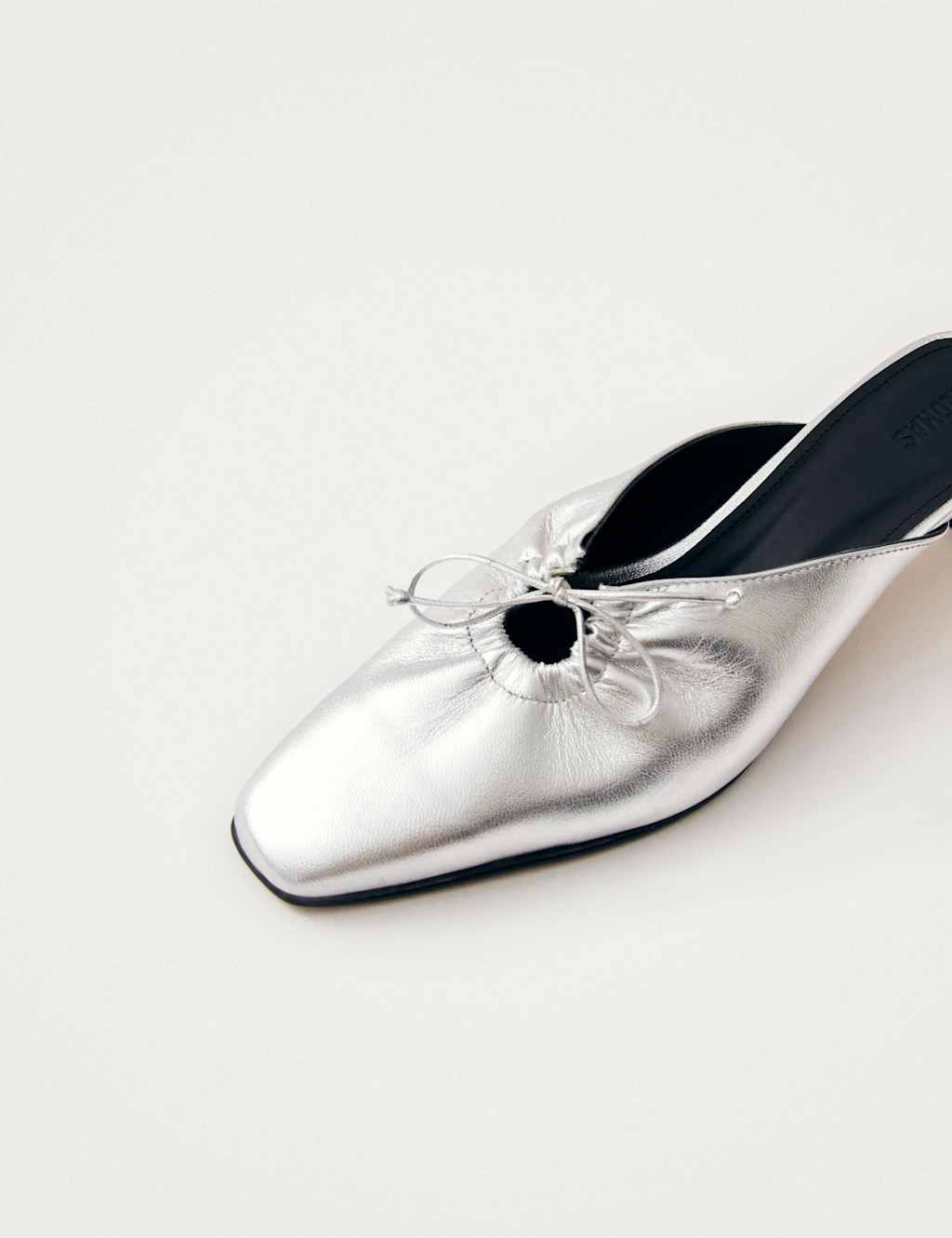 Amar Leather Metallic Kitten Heel Mules 2 of 4