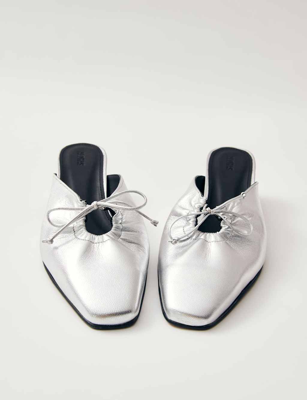 Amar Leather Metallic Kitten Heel Mules 4 of 4