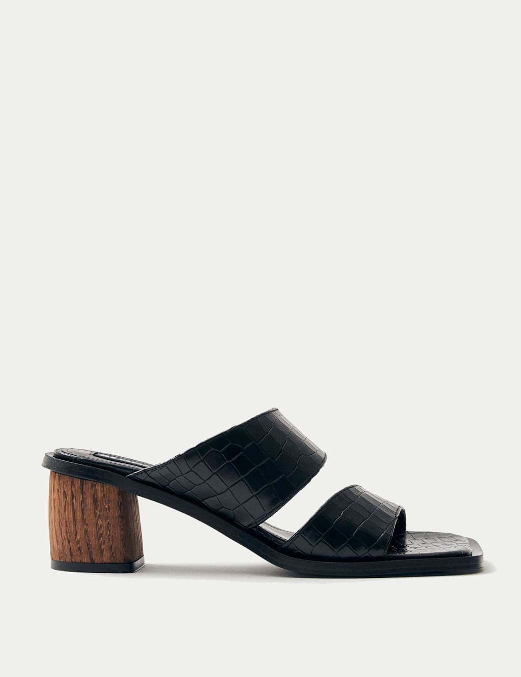 Gabin Leather Croc Asymmetric Mules 1 of 6