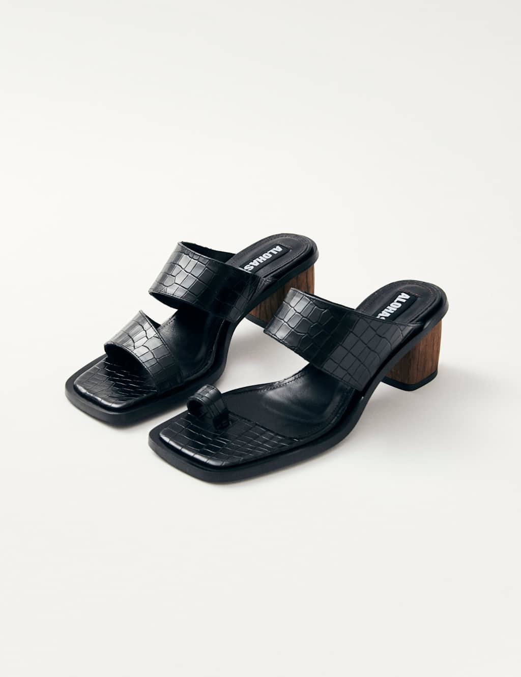 Gabin Leather Croc Asymmetric Mules 6 of 6