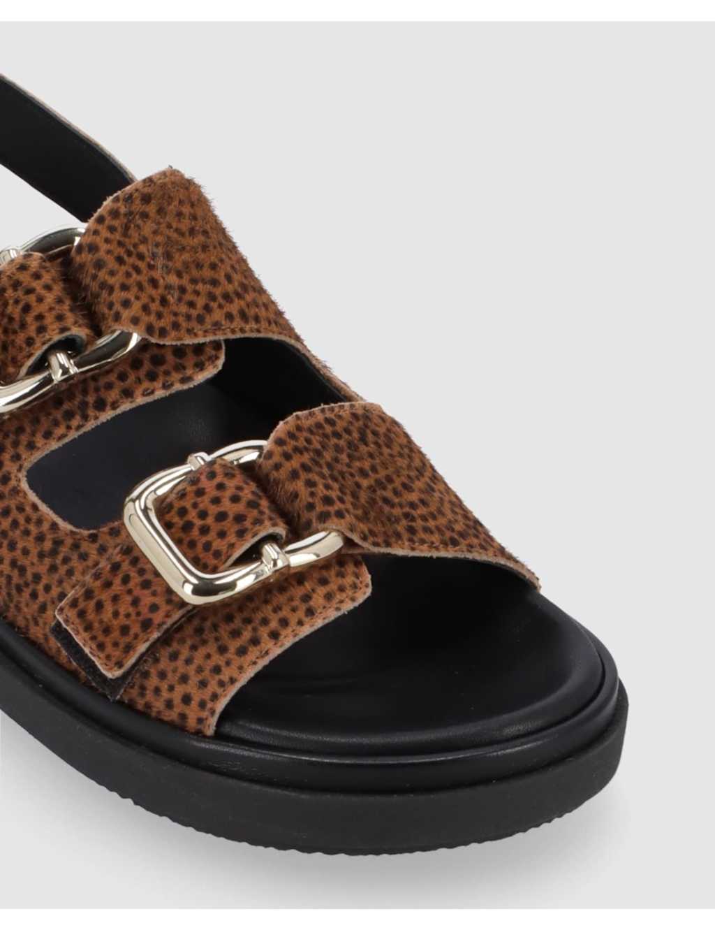 Harper Suede Leopard Print Footbed Sandals 2 of 4