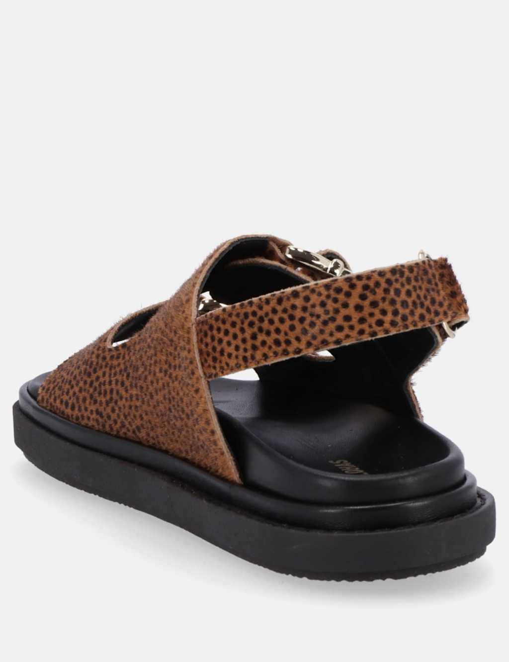 Harper Suede Leopard Print Footbed Sandals 3 of 4